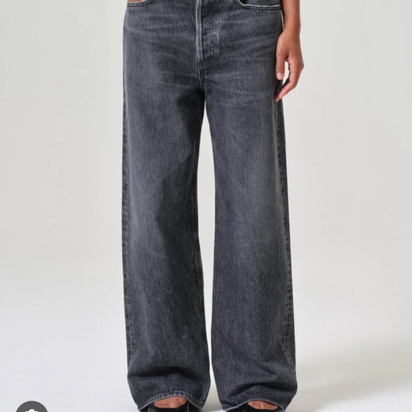 Agolde Denim - Agolde Wide Leg Jeans in Washed Black